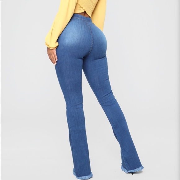 New With Tag High Rise Fray Hem Blue Jeans- Size 7 - Picture 4 of 6